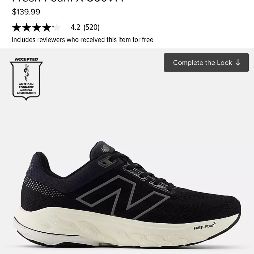 New Balance Black and White Running Shoes